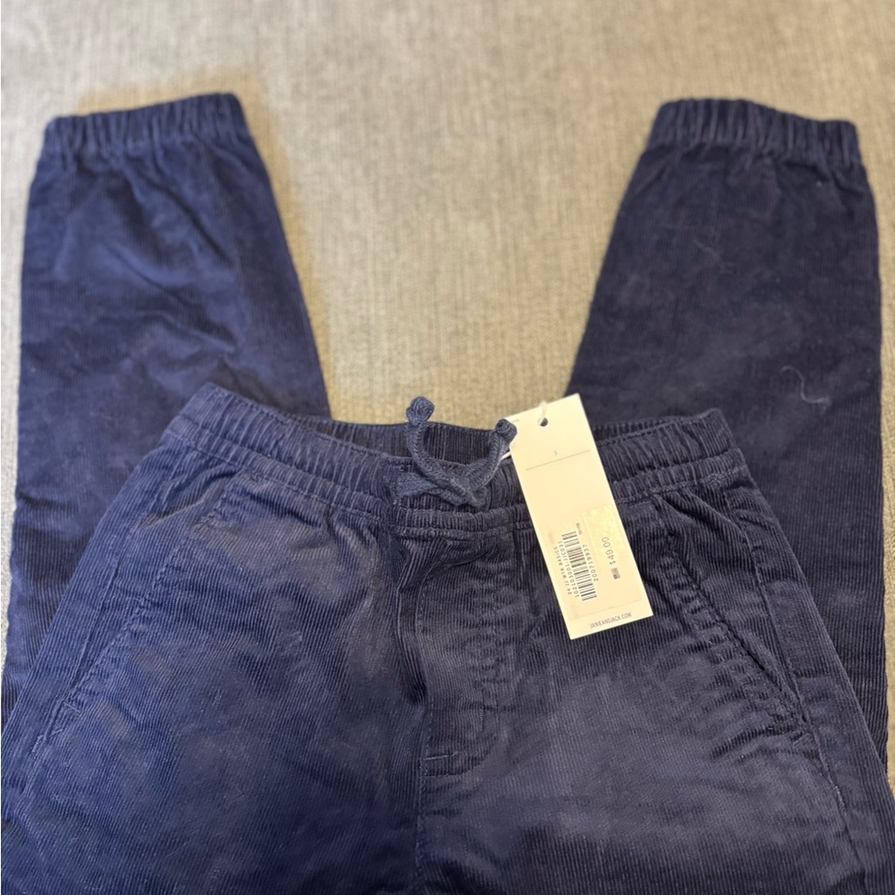 Janie and Jack Dark Blue Navy Corduroy Joggers